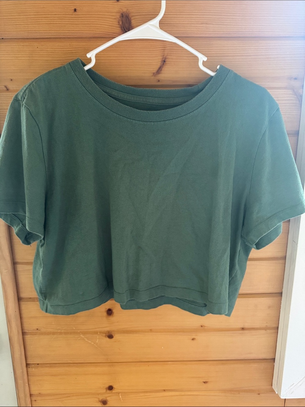 Urban Outfitters Green Cropped Crew Tee